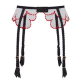 Agent Provocateur Lorna Heart Suspender Belt (Black/Red) | Avec Amour Luxury Lingerie