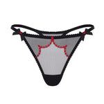 Agent Provocateur Lorna Heart Thong (Black/Red) | Avec Amour Luxury Lingerie