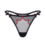 Agent Provocateur Lorna Heart Thong (Black/Red) | Avec Amour Luxury Lingerie