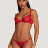 Agent Provocateur Lorna Lace Underwired Plunge Bra (Red) | Avec Amour Luxury Lingerie