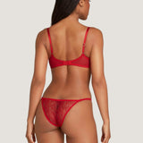 Agent Provocateur Lorna Lace Underwired Plunge Bra (Red) | Avec Amour Luxury Lingerie