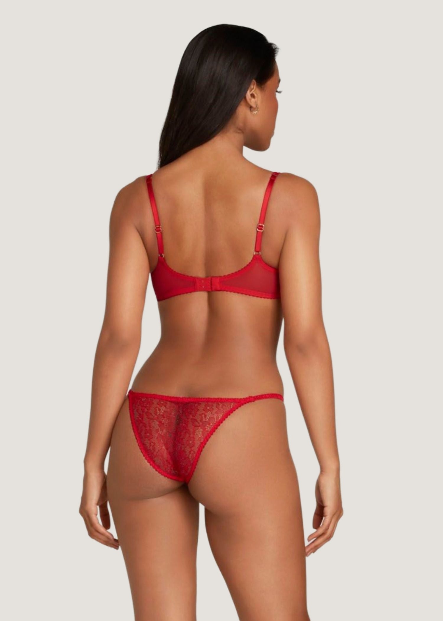 Agent Provocateur Lorna Lace Underwired Plunge Bra (Red) | Avec Amour Luxury Lingerie