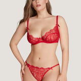 Agent Provocateur Lorna Lace Underwired Plunge Bra (Red) | Avec Amour Luxury Lingerie
