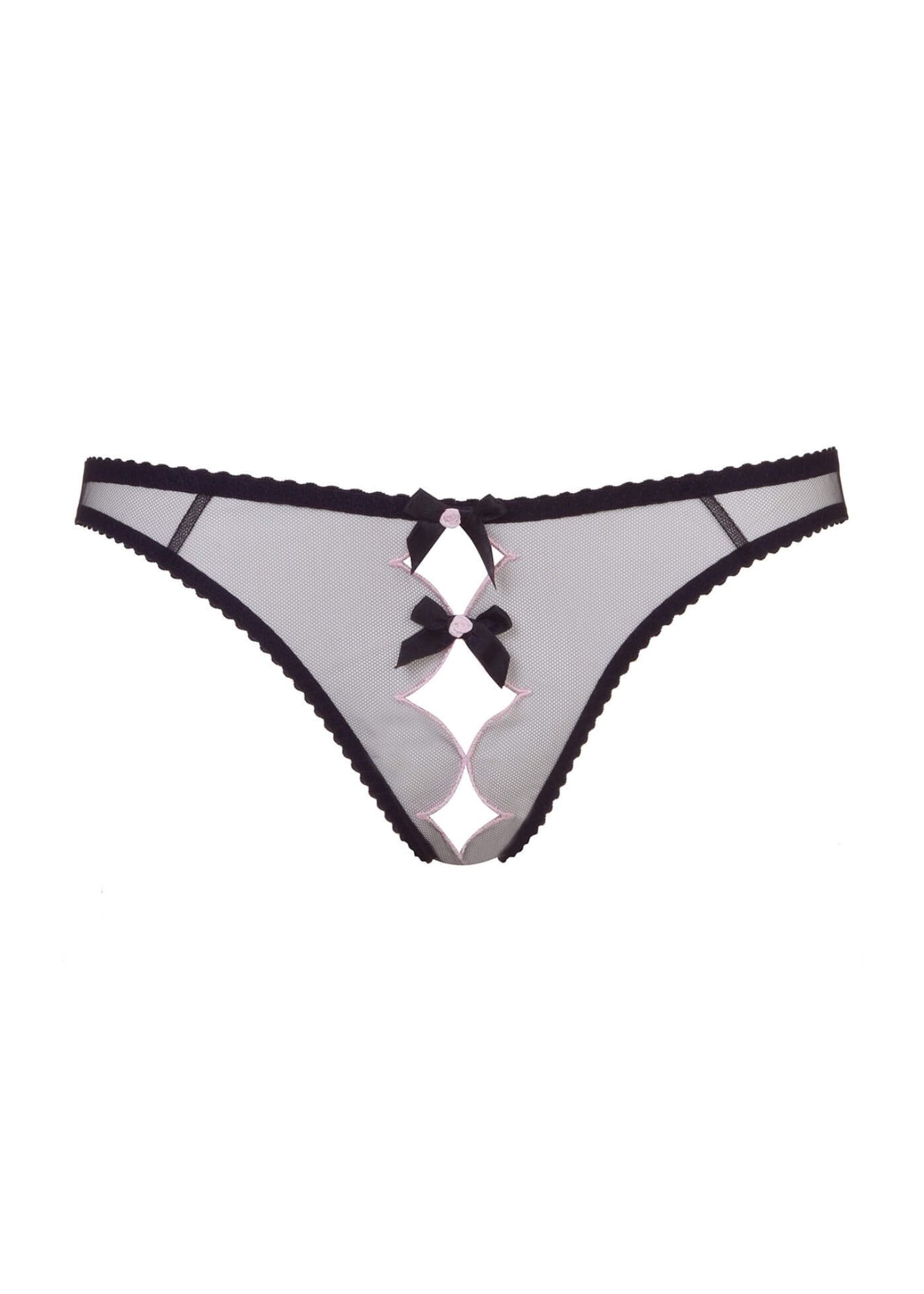 Agent Provocateur Lorna (Black/Pink) Ouvert Brief - Luxury Lingerie | Avec Amour Sexy Lingerie