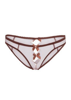 Agent Provocateur Lorna Ouvert Brief (Chestnut / Peach) | Avec Amour Sexy Lingerie