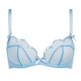 Agent Provocateur Lorna Party Underwired Plunge Bra (Baby Blue) | Avec Amour Luxury Lingerie