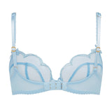 Agent Provocateur Lorna Party Underwired Plunge Bra (Baby Blue) | Avec Amour Luxury Lingerie