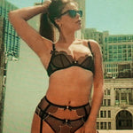 Agent Provocateur Lorna (Black/Pink) Suspender - Luxury Lingerie | Avec Amour Sexy Lingerie