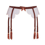Agent Provocatuer Lorna Suspender Belt (Chestnut / Peach) | Avec Amour Sexy Lingerie