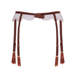Agent Provocatuer Lorna Suspender Belt (Chestnut / Peach) | Avec Amour Sexy Lingerie