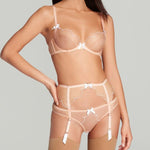 Agent Provocateur Lorna (Sand/White) Suspender - Luxury Lingerie | Avec Amour Sexy Lingerie