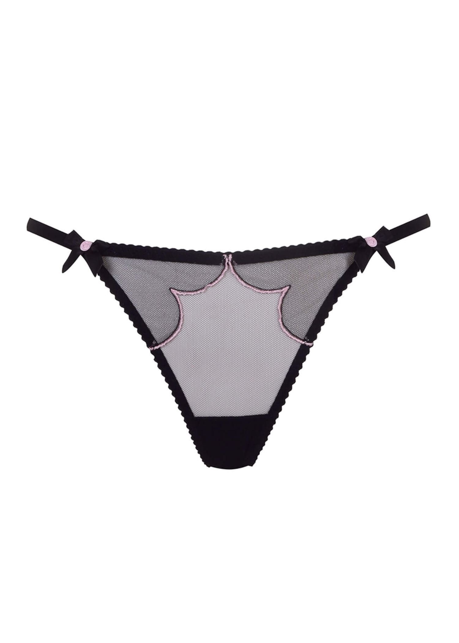 Agent Provocateur Lorna (Black/Pink) Thong - Luxury Lingerie | Avec Amour Sexy Lingerie
