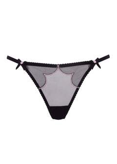 Agent Provocateur Lorna (Black/Pink) Thong - Luxury Lingerie | Avec Amour Sexy Lingerie