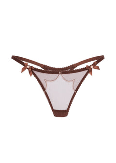 Agent Provocateur Lorna Thong (Chestnut / Peach) | Avec Amour Sexy Lingerie