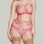 Agent Provocateur Maysie Suspender Belt (Fuchsia / Baby Pink) | Avec Amour Luxury Lingerie