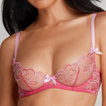 Agent Provocateur Maysie Plunge Bra (Fuchsia / Baby Pink) | Avec Amour Luxury Lingerie