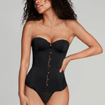 Agent Provocateur Mercy Satin Corset (Black) | Avec Amour Luxury Lingerie