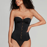 Agent Provocateur Mercy Satin Corset (Black) | Avec Amour Luxury Lingerie