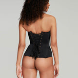 Agent Provocateur Mercy Satin Corset (Black) | Avec Amour Luxury Lingerie