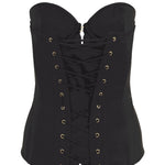 Agent Provocateur Mercy Satin Corset (Black) | Avec Amour Luxury Lingerie
