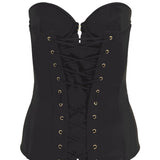 Agent Provocateur Mercy Satin Corset (Black) | Avec Amour Luxury Lingerie