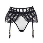 Agent Provocateur Rozlyn Lace Suspender & Thong (Black) | Avec Amour Sexy Lingerie