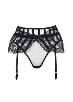 Agent Provocateur Rozlyn Lace Suspender & Thong (Black) | Avec Amour Sexy Lingerie