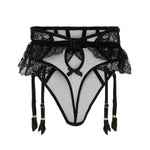 Agent Provocateur Rozlyn Lace Suspender & Thong (Black) | Avec Amour Sexy Lingerie