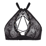 Agent Provocateur Vallentina High Neck Underwired Bra (Black) | Avec Amour Luxury Lingerie