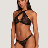 Agent Provocateur Vallentina High Neck Underwired Bra (Black) | Avec Amour Luxury Lingerie