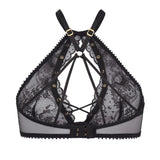 Agent Provocateur Vallentina High Neck Underwired Bra (Black) | Avec Amour Luxury Lingerie
