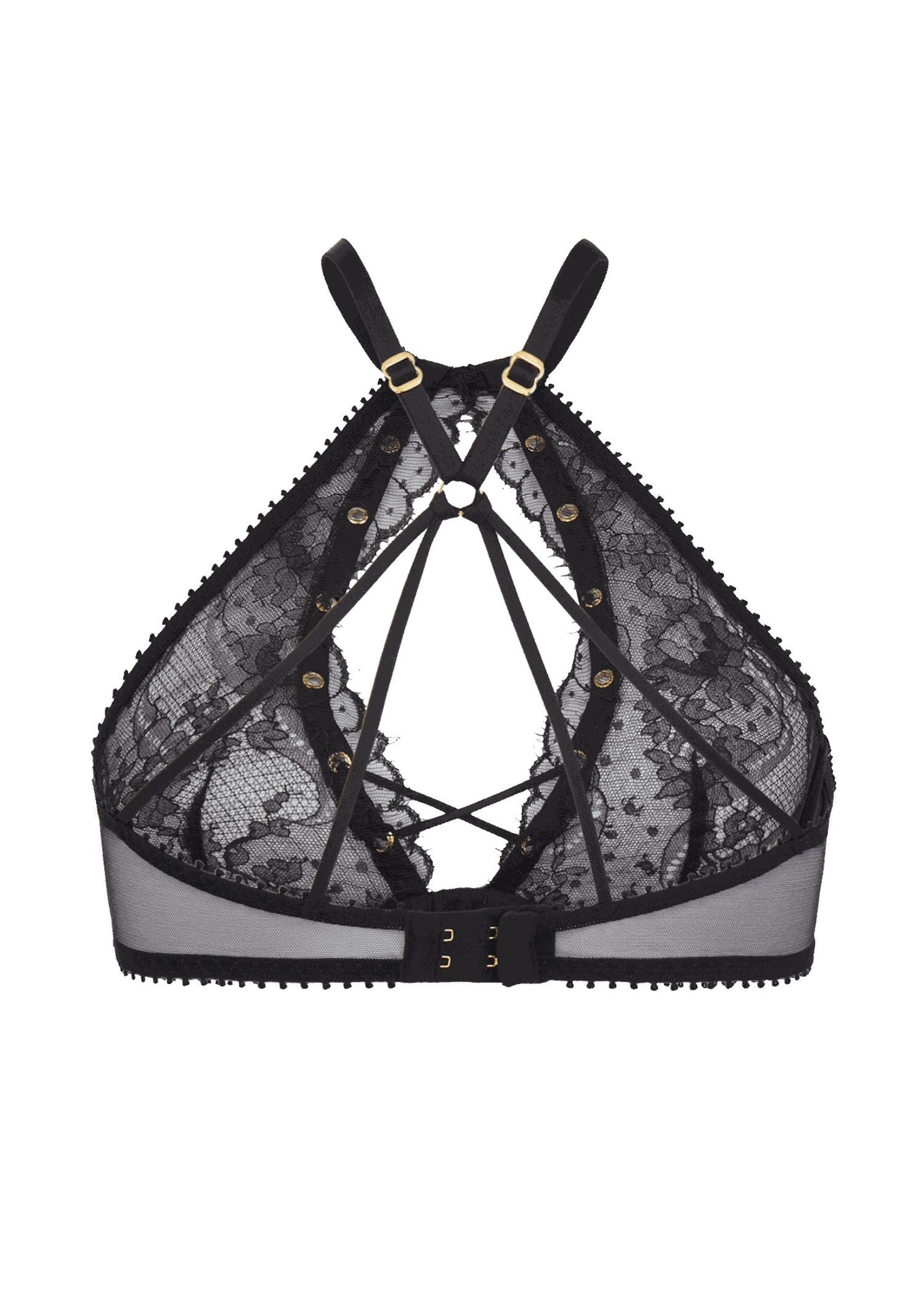 Agent Provocateur Vallentina High Neck Underwired Bra (Black) | Avec Amour Luxury Lingerie