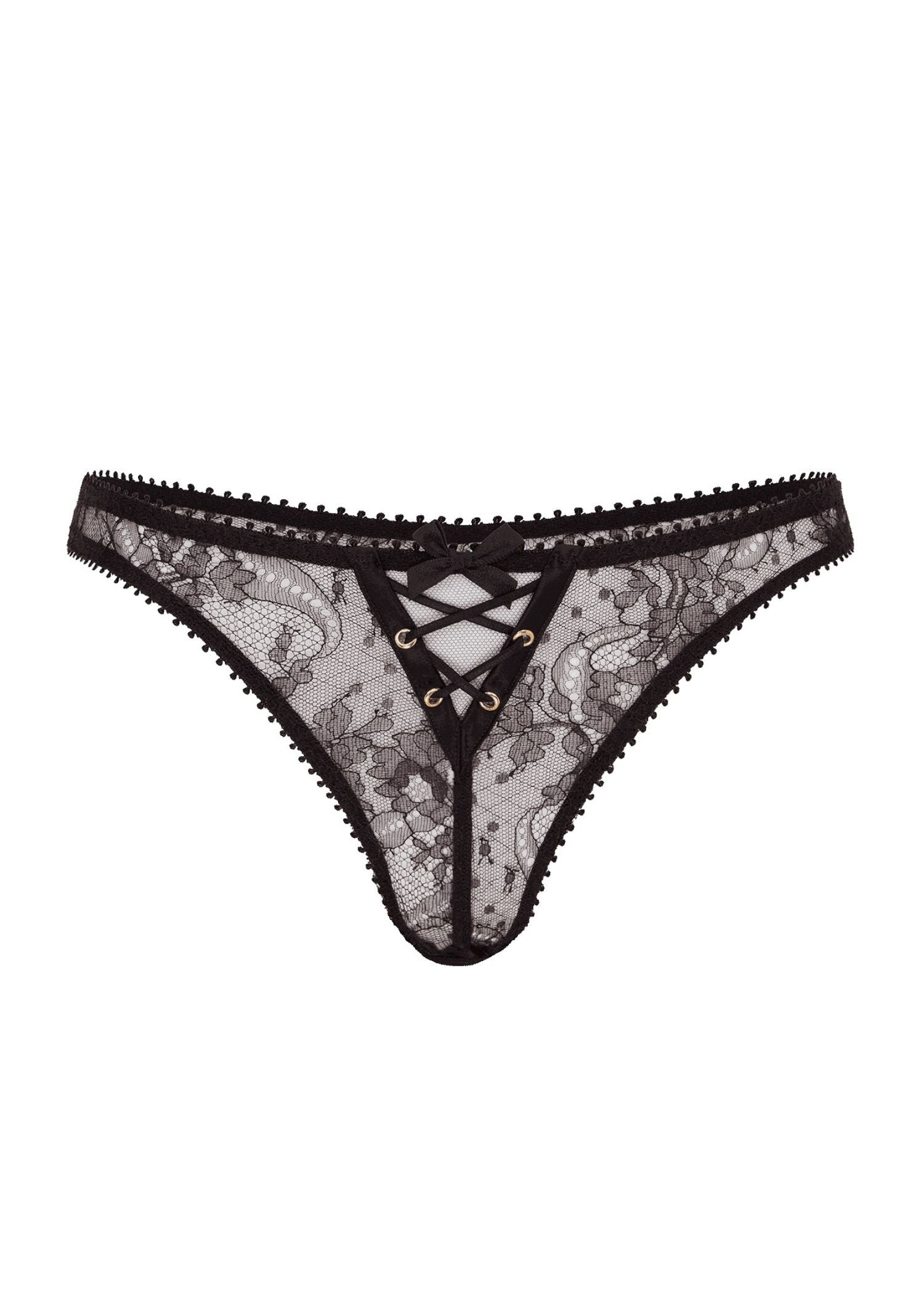 Agent Provocateur Vallentina Thong (Black) | Avec Amour Luxury Lingerie