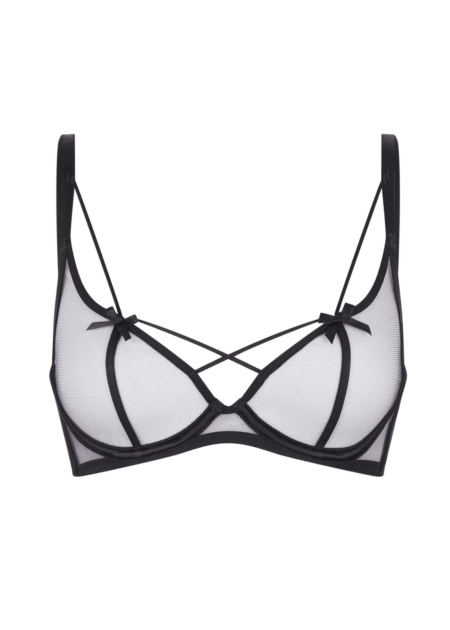 Agent Provocateur Zella Underwired Plunge Bra (Black) | Avec Amour Luxury Lingerie