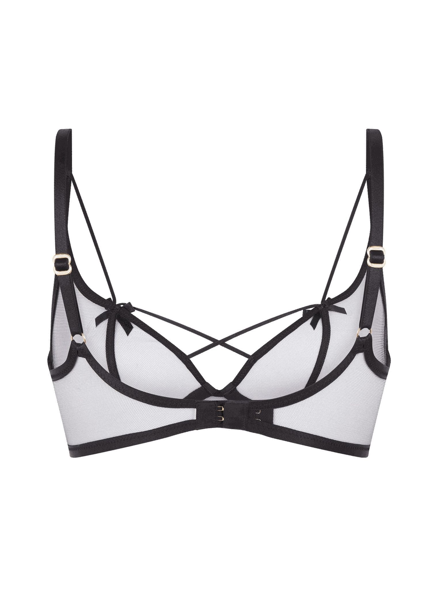 Agent Provocateur Zella Underwired Plunge Bra (Black) | Avec Amour Luxury Lingerie