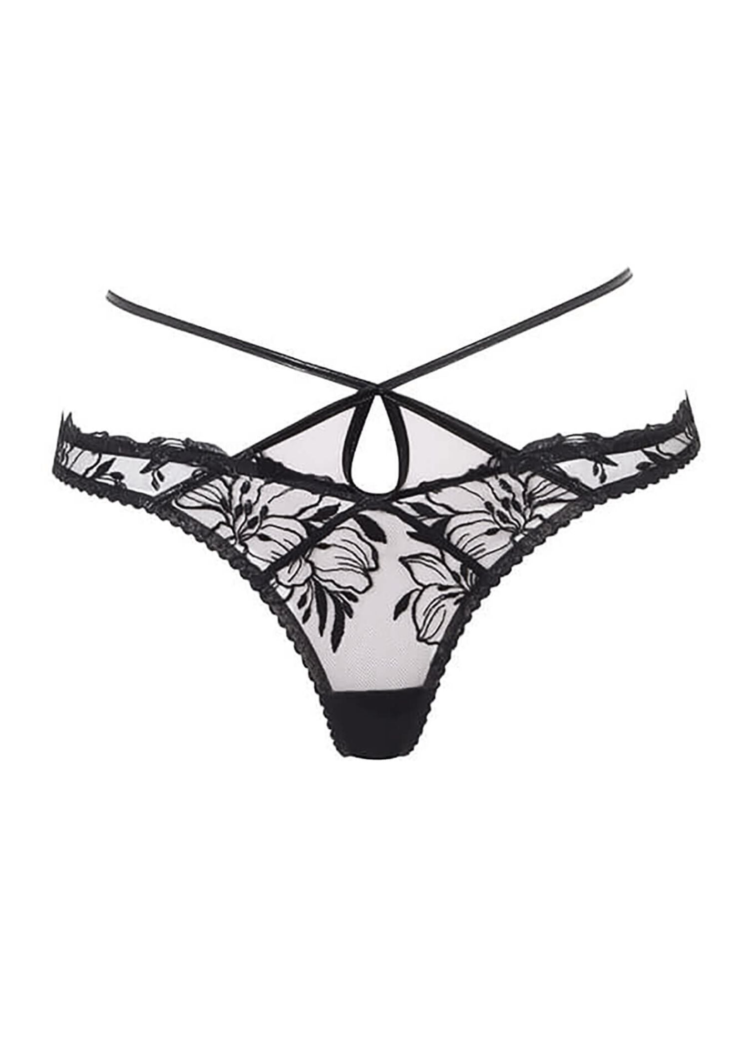Agent Provocateur Ozella Thong (Black) - Luxury Lingerie | Avec Amour Sexy Lingerie