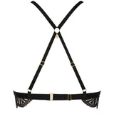 Atelier Amour Enlace Moi / Embrace Me Triangle Harness Bralette (Black) | Avec Amour Luxury Lingerie