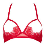 Atelier Amour Desire (Rouge) Open Cup Bra - Delicate Black Lace - Adjustable Straps | Avec Amour Sexy Lingerie