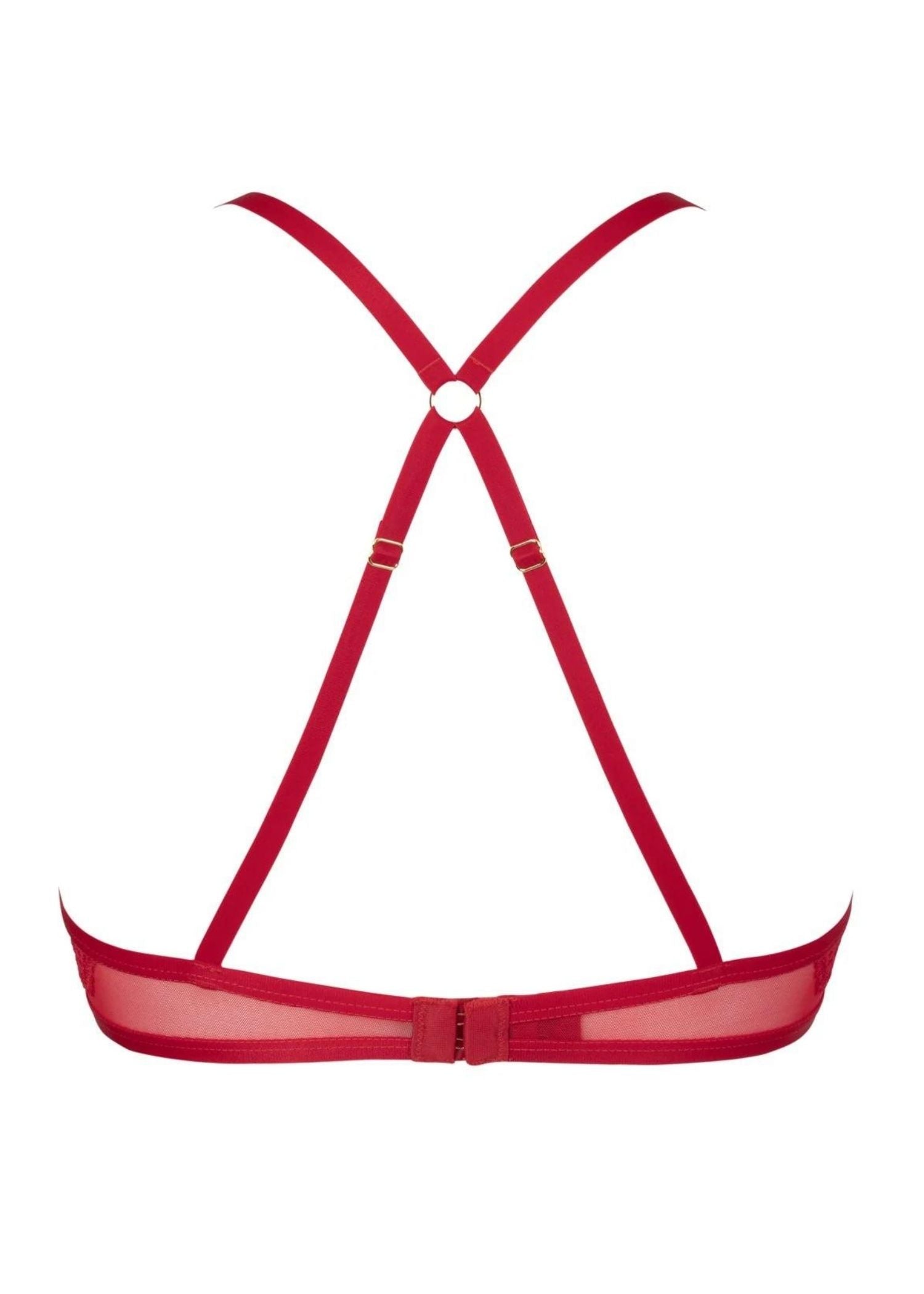 Atelier Amour Desire (Rouge) Open Cup Bra - Delicate Black Lace - Adjustable Straps | Avec Amour Sexy Lingerie