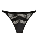 Atelier Amour Night on Broadway Open Brief - Black Lace Satin Backless Panty - Avec Amour Sexy Lingerie