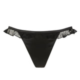 Atelier Amour Night on Broadway Tanga - Black Lace Satin Brief - Avec Amour Sexy Lingerie