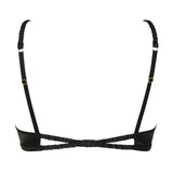 Atelier Amour Please Me Open Bra - Black Satin Underwired Cupless Bra - Avec Amour Sexy Lingerie