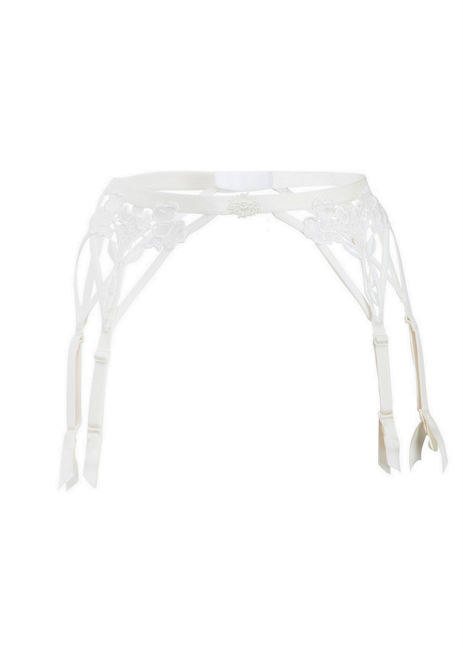Nova Suspender Belt (Ivory)-Bottoms-Bluebella-AvecAmourLingerie