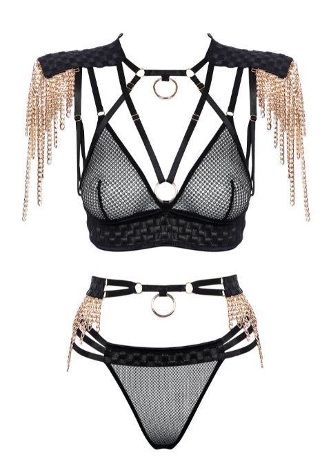 Baed Stories Golden Power Bondage Lingerie Set | Avec Amour Lingerie Baed Stories Golden Power Bondage Lingerie Set | Avec Amour Lingerie
