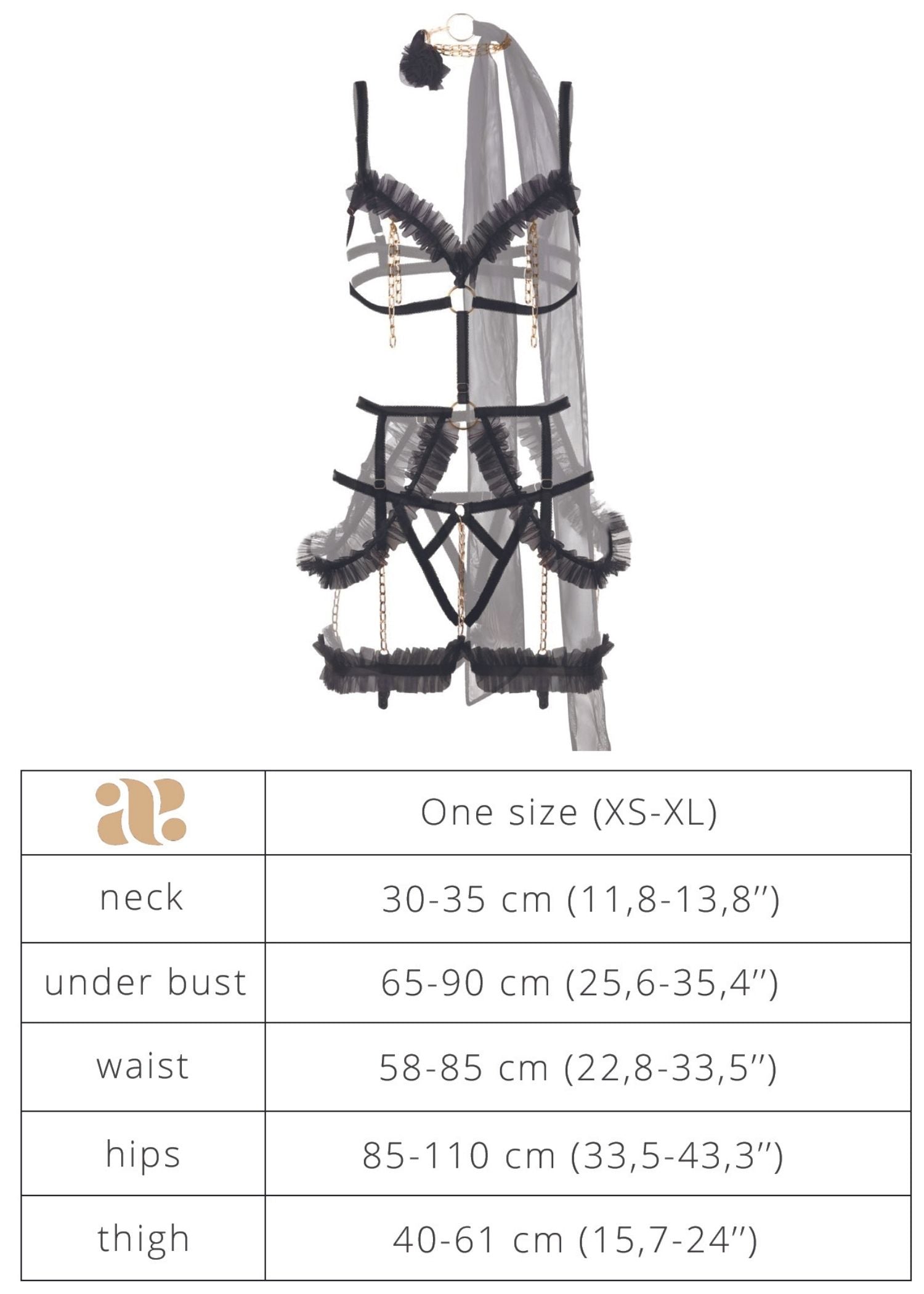 Baed Stories Savage Power - Empress Erotic Harness BDSM Bodysuit Lingerie Set - Sexy Lingerie