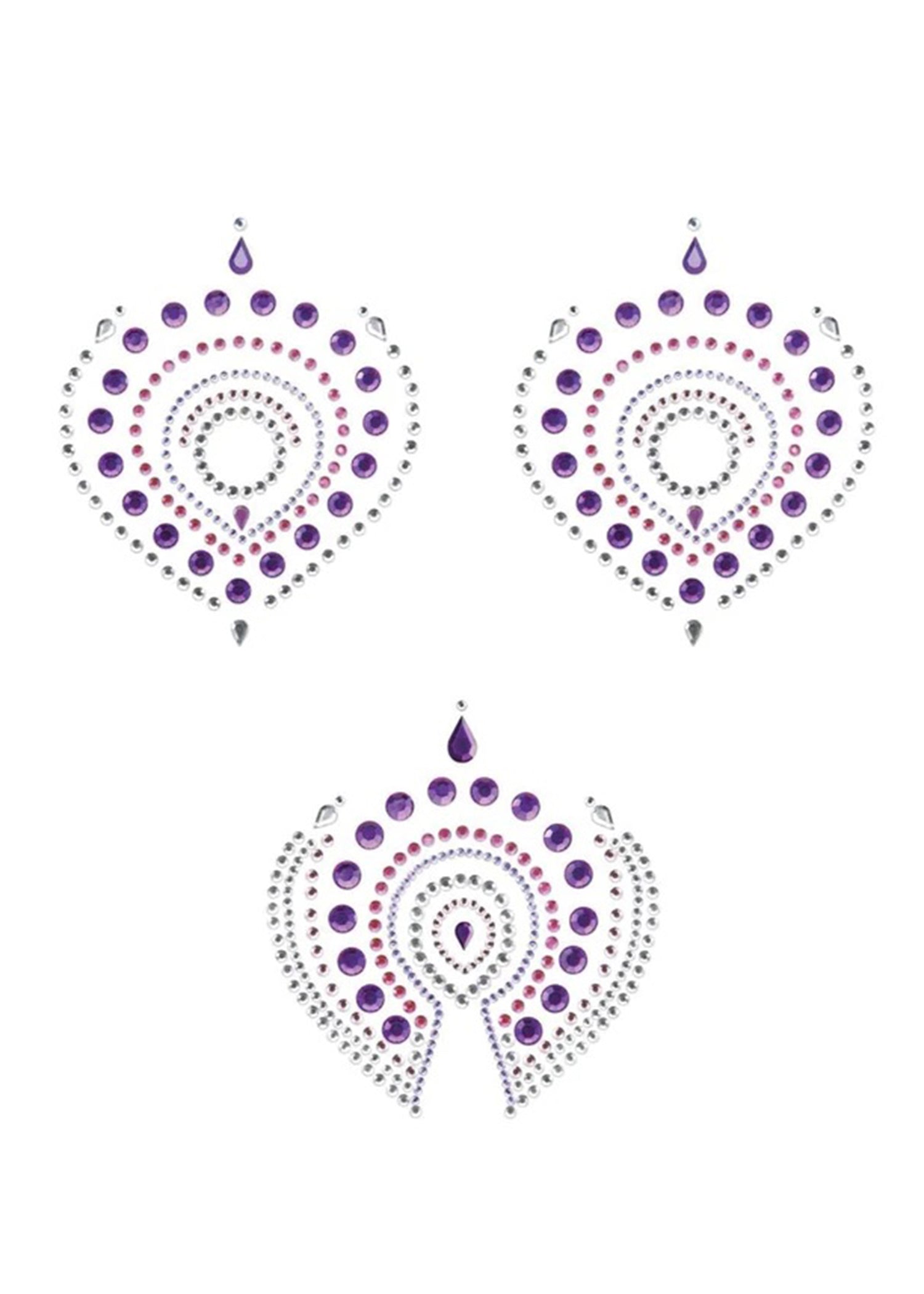 Bijoux Indiscrets Flamboyant Body Jewellery (Purple/Pink) - Nipple Sticker, Nipple Cover | Avec Amour Lingerie Accessory