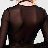 Bijoux Indiscrets Maze Black Vegan Leather Halter Bra Harness - Open Bra Bodywear | Avec Amour Sexy Lingerie