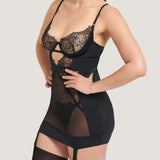 Bluebella Alanna Longline Basque - Black Embroidery Underwired Non-Padded Dress | Avec Amour Sexy Lingerie