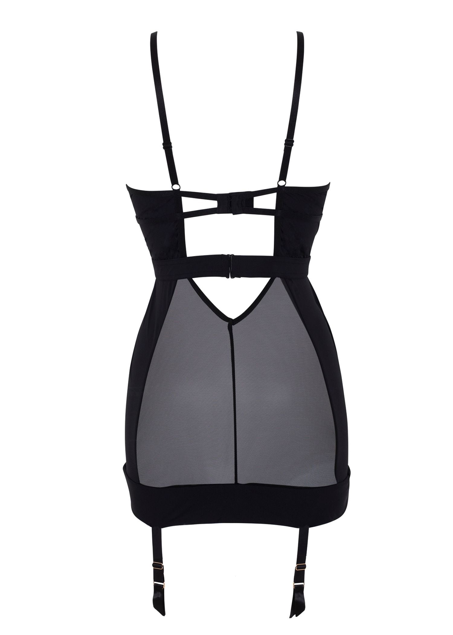 Bluebella Alanna Longline Basque - Black Embroidery Underwired Non-Padded Dress | Avec Amour Sexy Lingerie