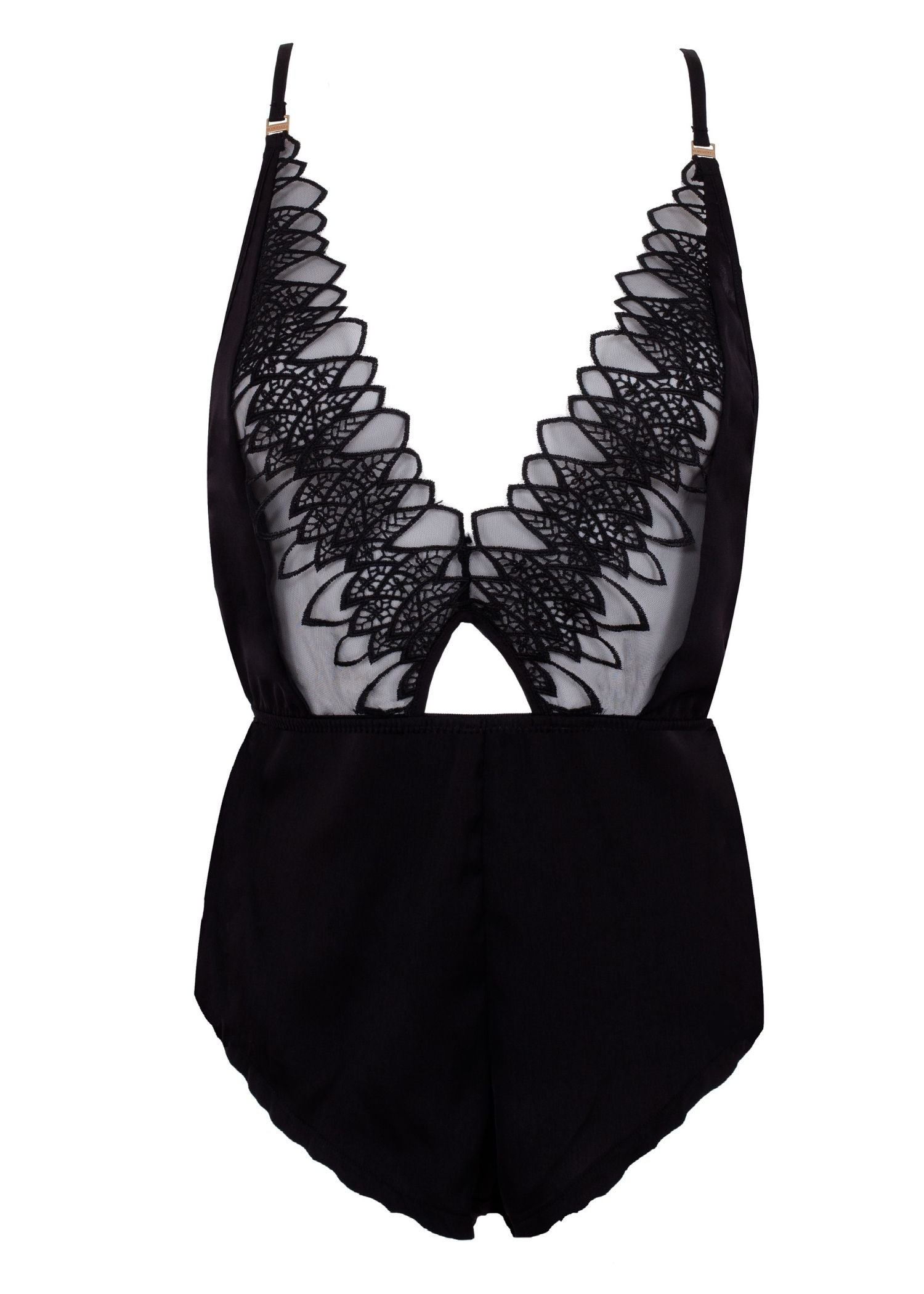 Bluebella Alina Black Embroidery Mesh Teddy - Luxury Lingerie, Sexy Lingerie - Avec Amour Online Boutique